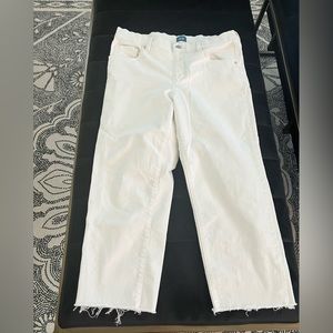 JAG jeans women’s Size 10 Valentina straight crop white denim frayed edge